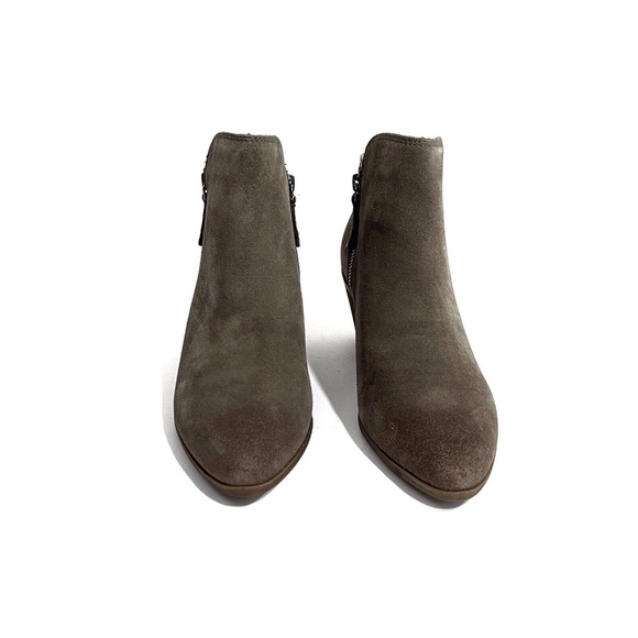 Frye Women’s Size 9 M Taupe Judith Zip Suede Leather Stacked Heel Bootie Boots - Picture 5 of 10